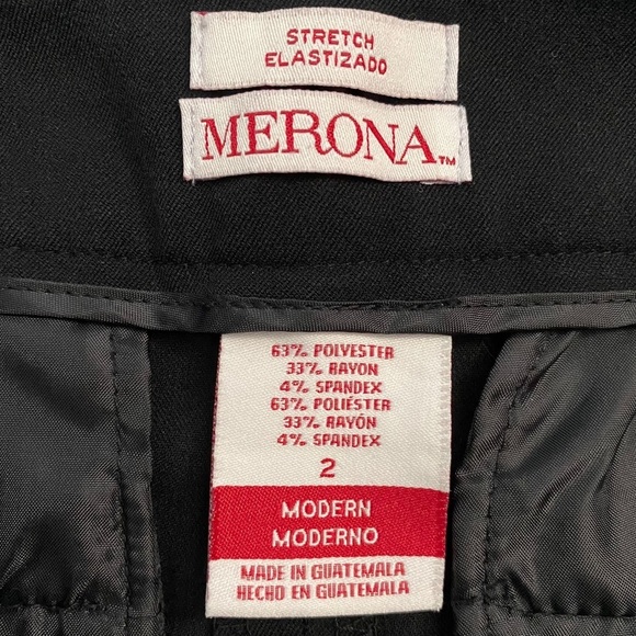 Merona Black Stretch Modern Dress Pants Trousers Career 2 - Picture 4 of 16